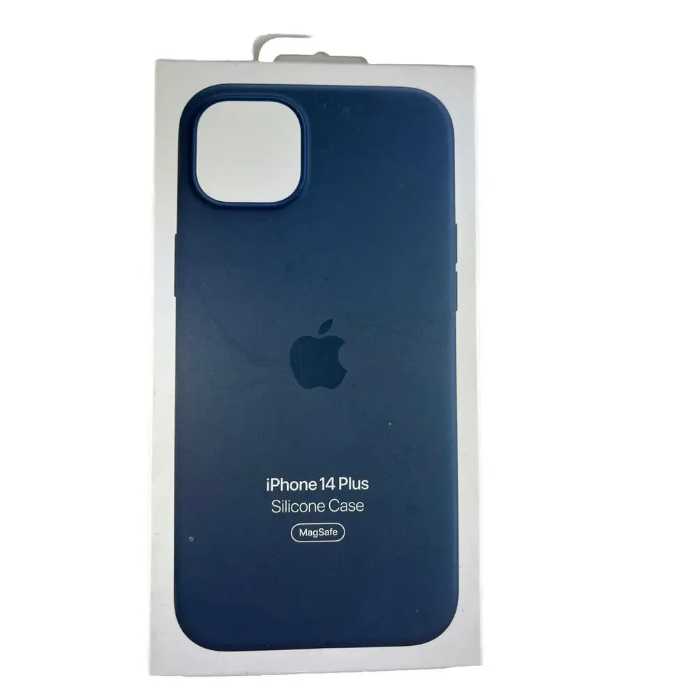 Apple iPhone 14 Plus Silicone Magsafe Case In Storm Blue-New-Genuine